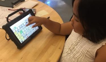 Student using tablet