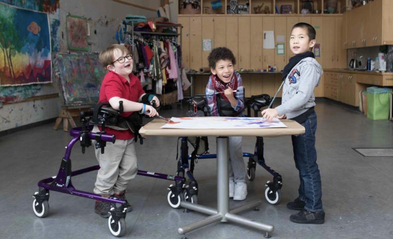 3 boys in art room
