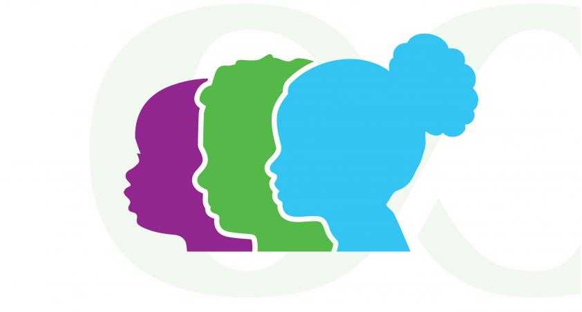 silhouettes of youth and kids in colour