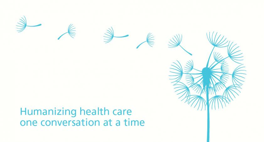 dandelions in blue on white