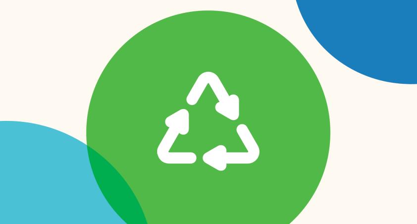 triangular flow icon on green