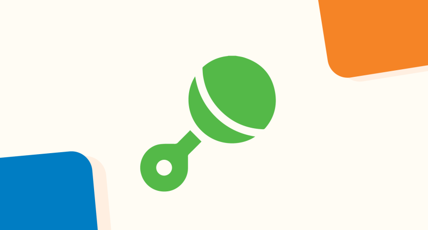 baby rattle with colourful blocks