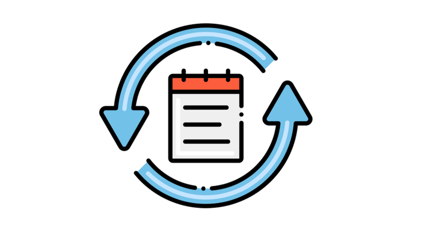 An illustration of a file in the middle with 2 arrows around it