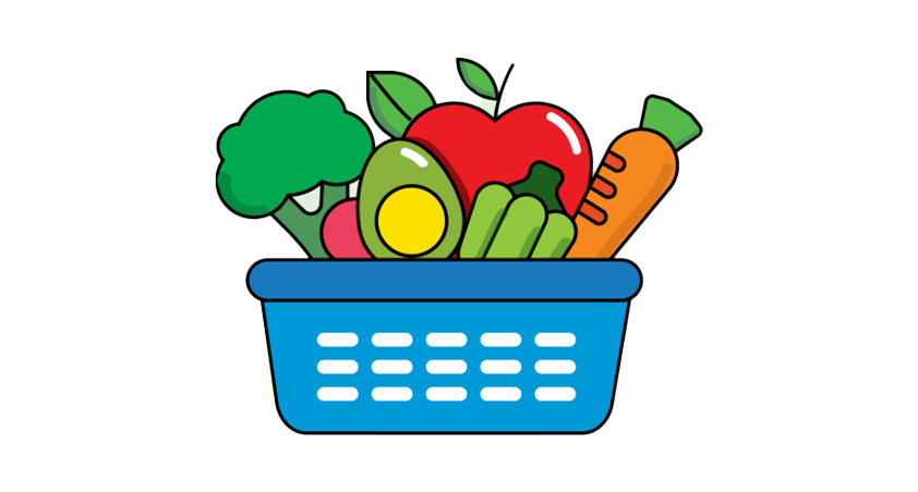 An illustration of a basket with some vegetables