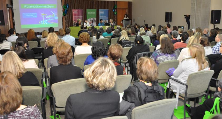 View of a presentation from the audience