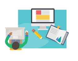 illustrated person writing