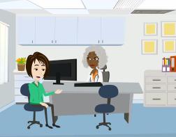 A graphic illustration setting up the bedroom