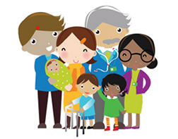 An illustration of a family