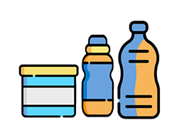 An illustration of some bottles