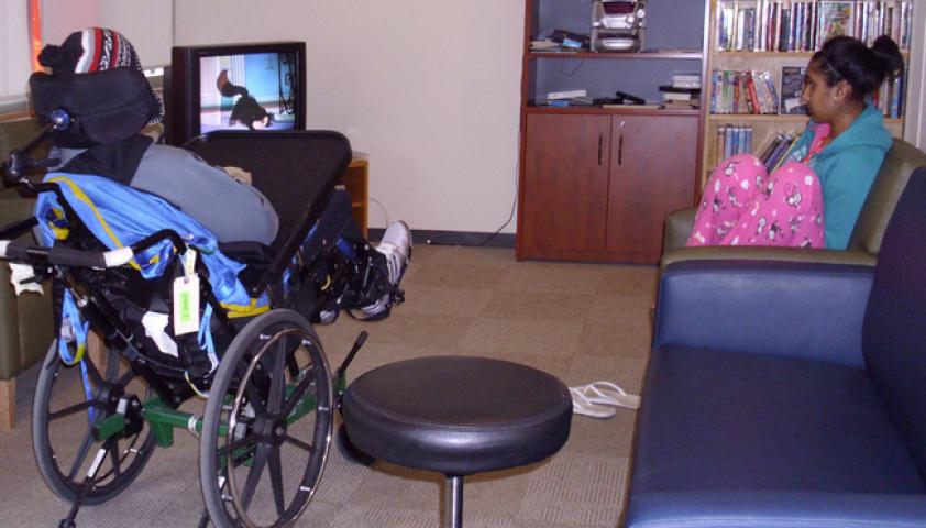 Family members, can watch TV or take a shower in the family lounge