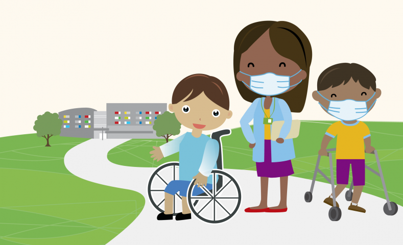 illustrated clients and families at Holland Bloorview