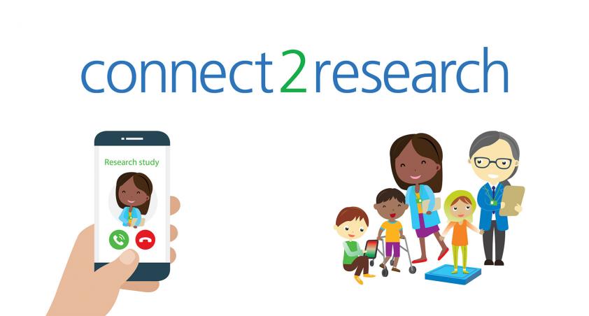 Illustration of a family and person holding a smartphone