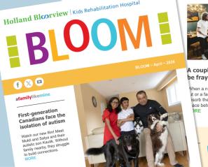 Collage of newsletter stories and images