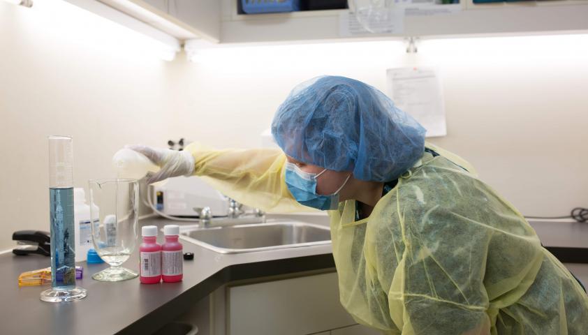 Transforming medications into liquid form.